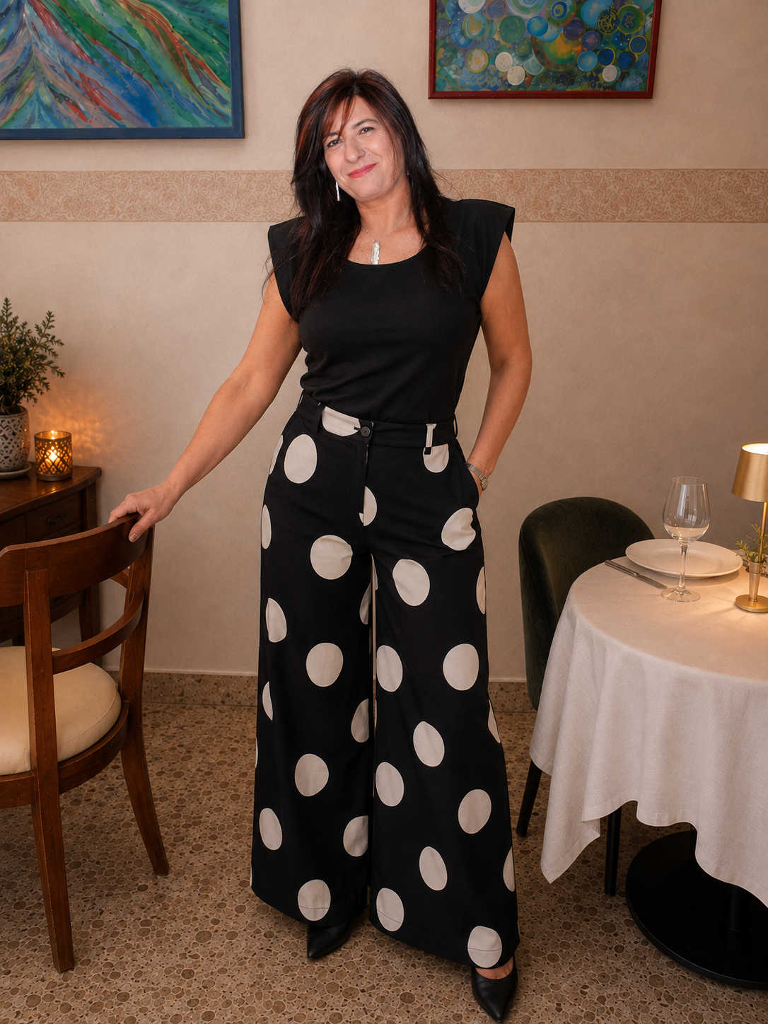Trend Pantalone Balloon a Pois