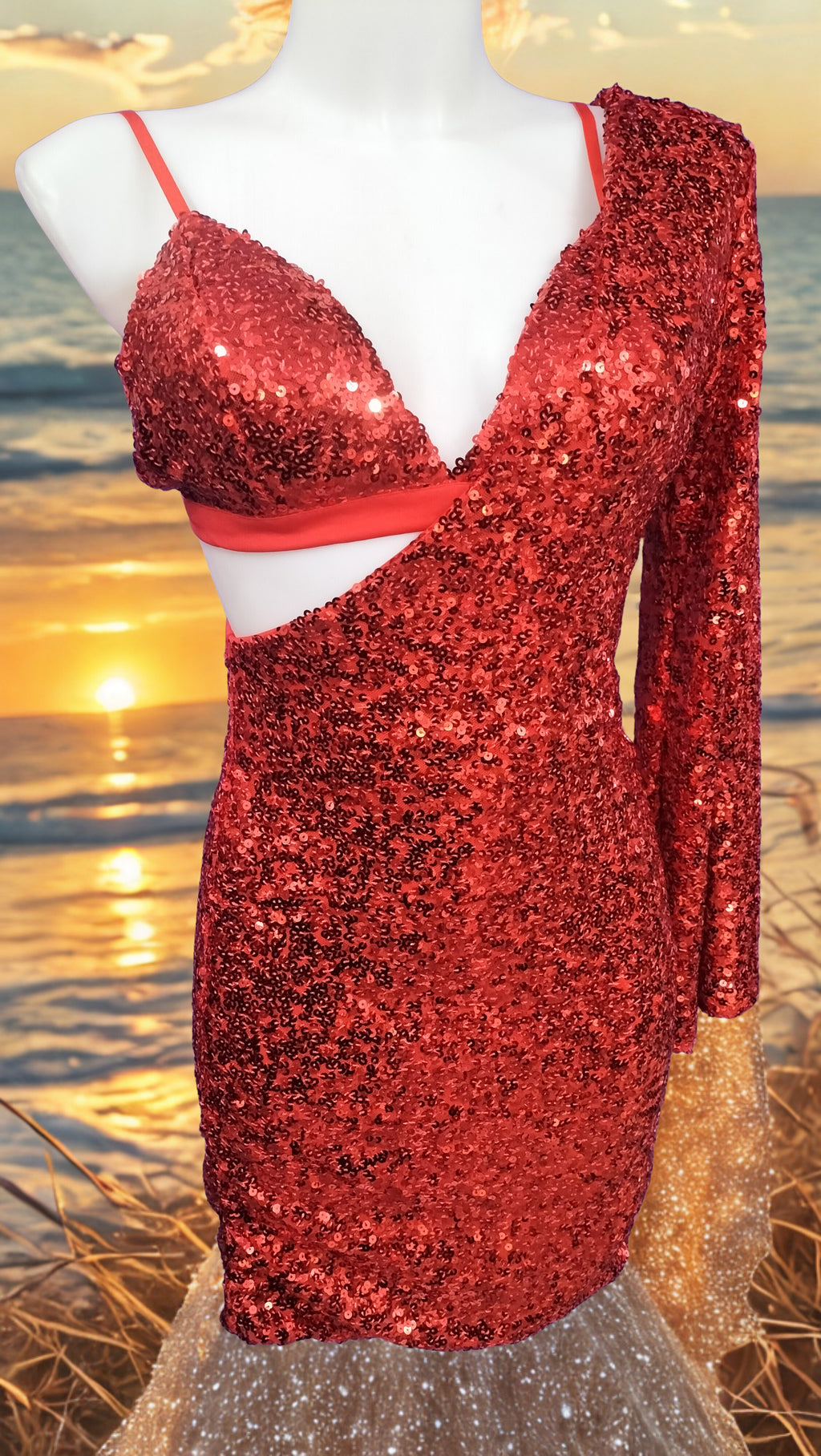 MINI DRESS GLAMOUR ROSSO