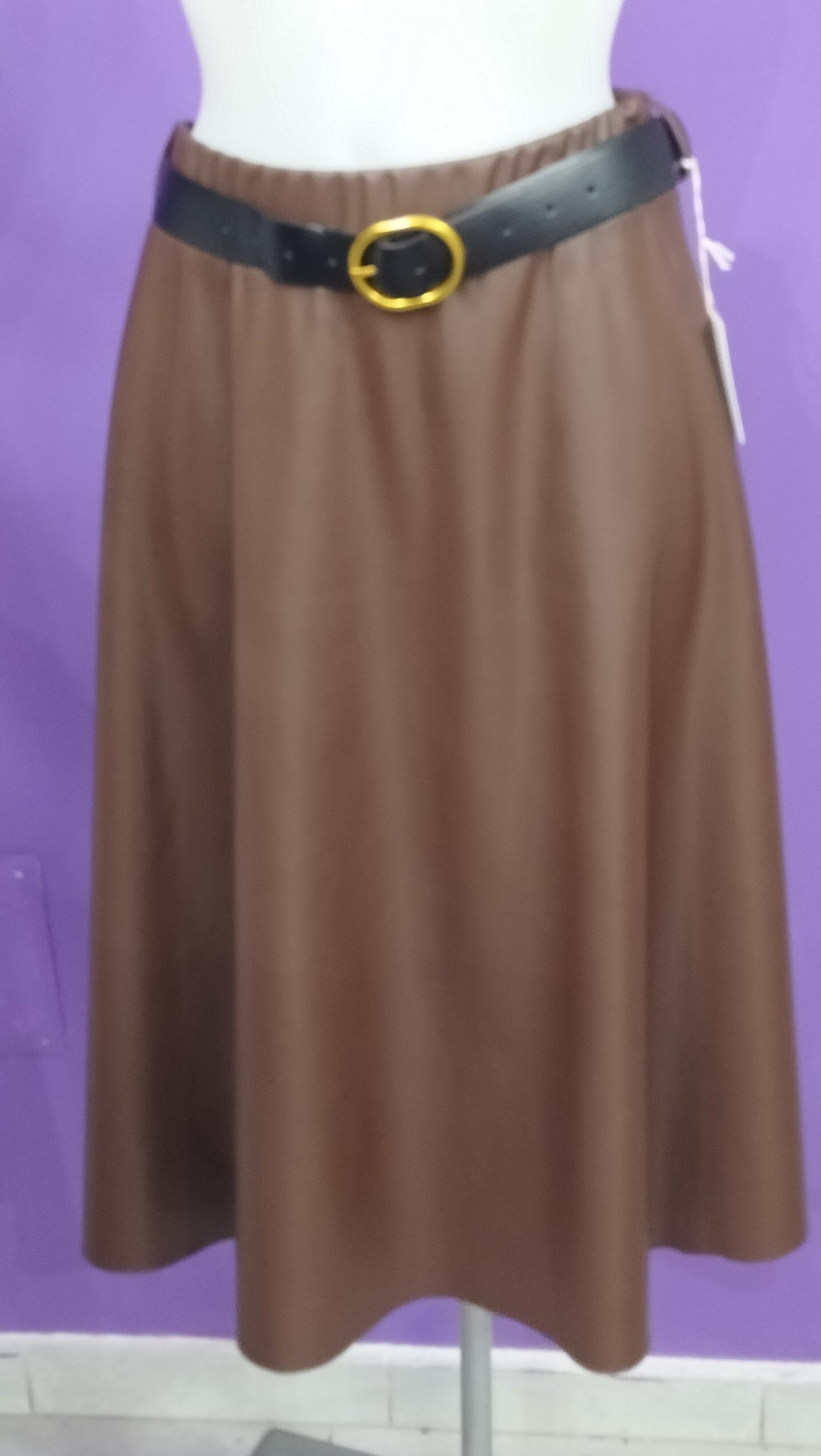 Gonna in Similpelle Marrone