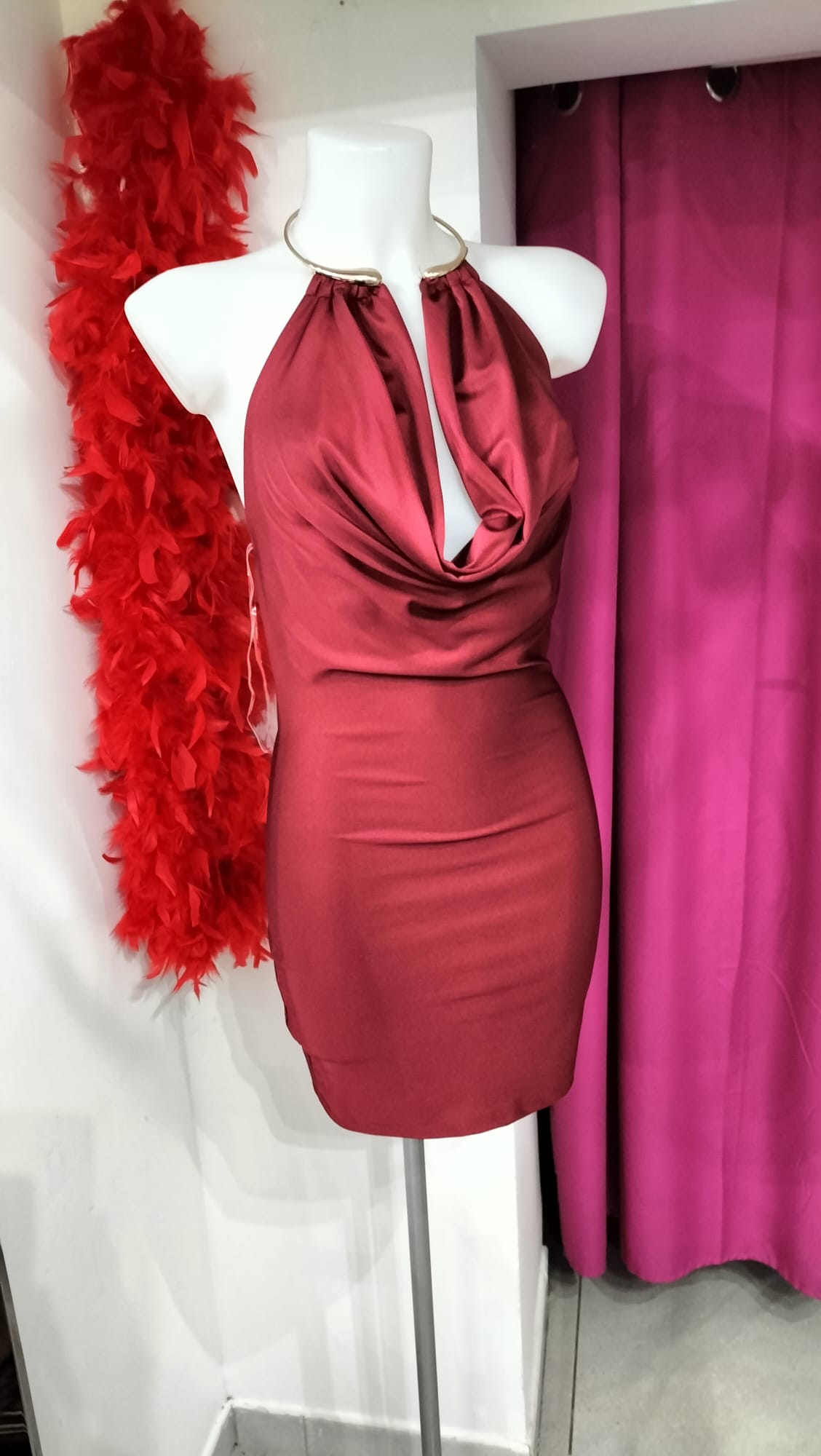 Abito Corto Bordeaux da Sera