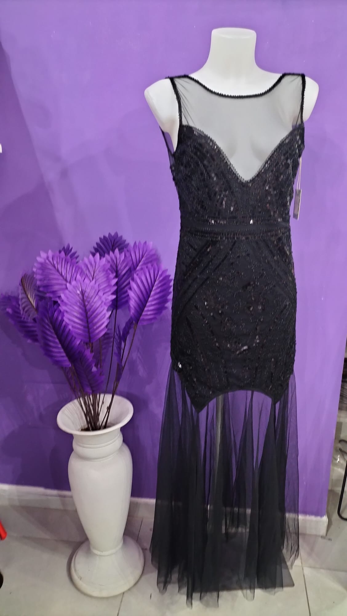 Abito nero lungo elegante  da sera