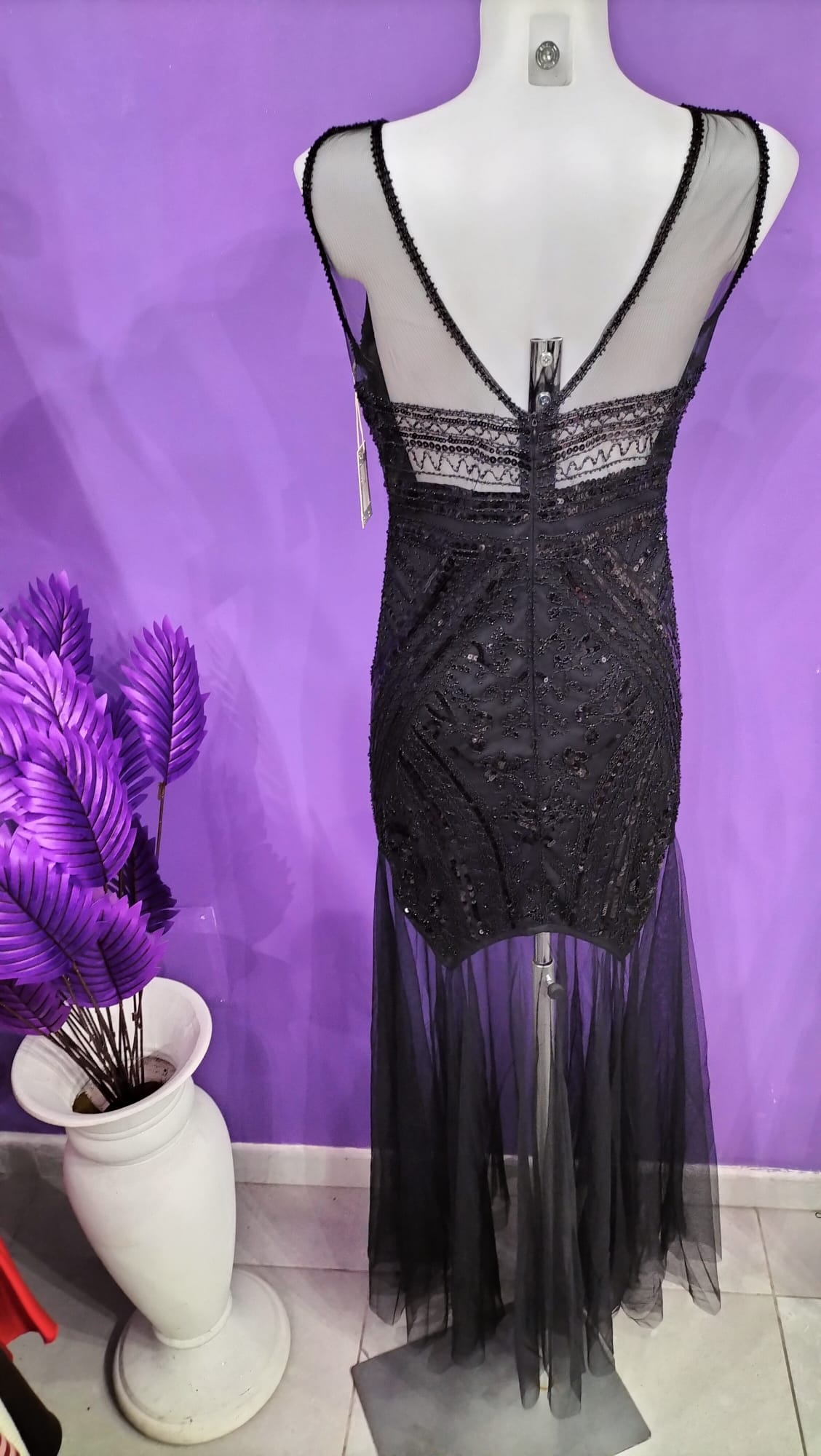 Abito nero lungo elegante  da sera