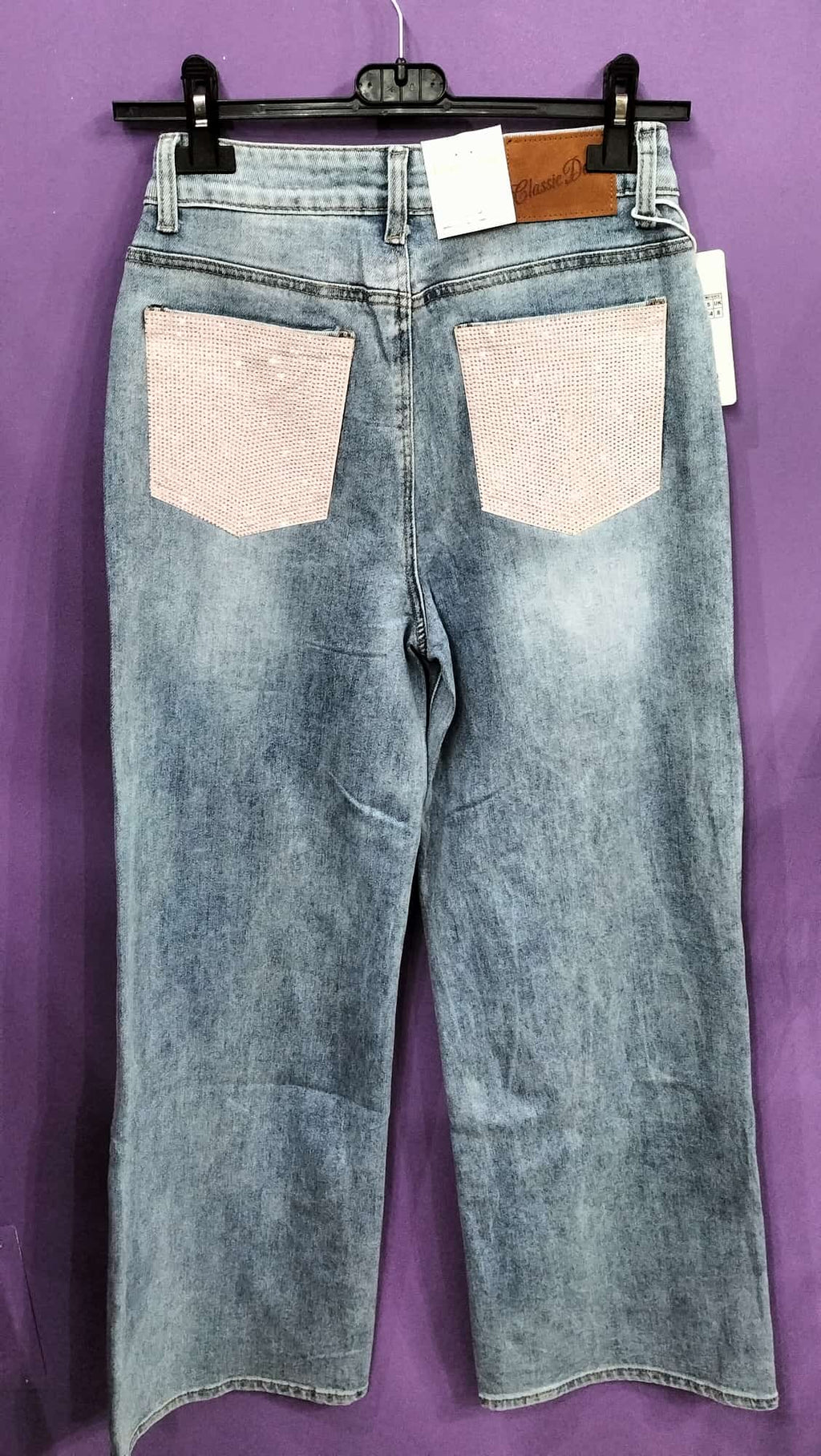 Jeans Glamour Tasche Strass Rosa