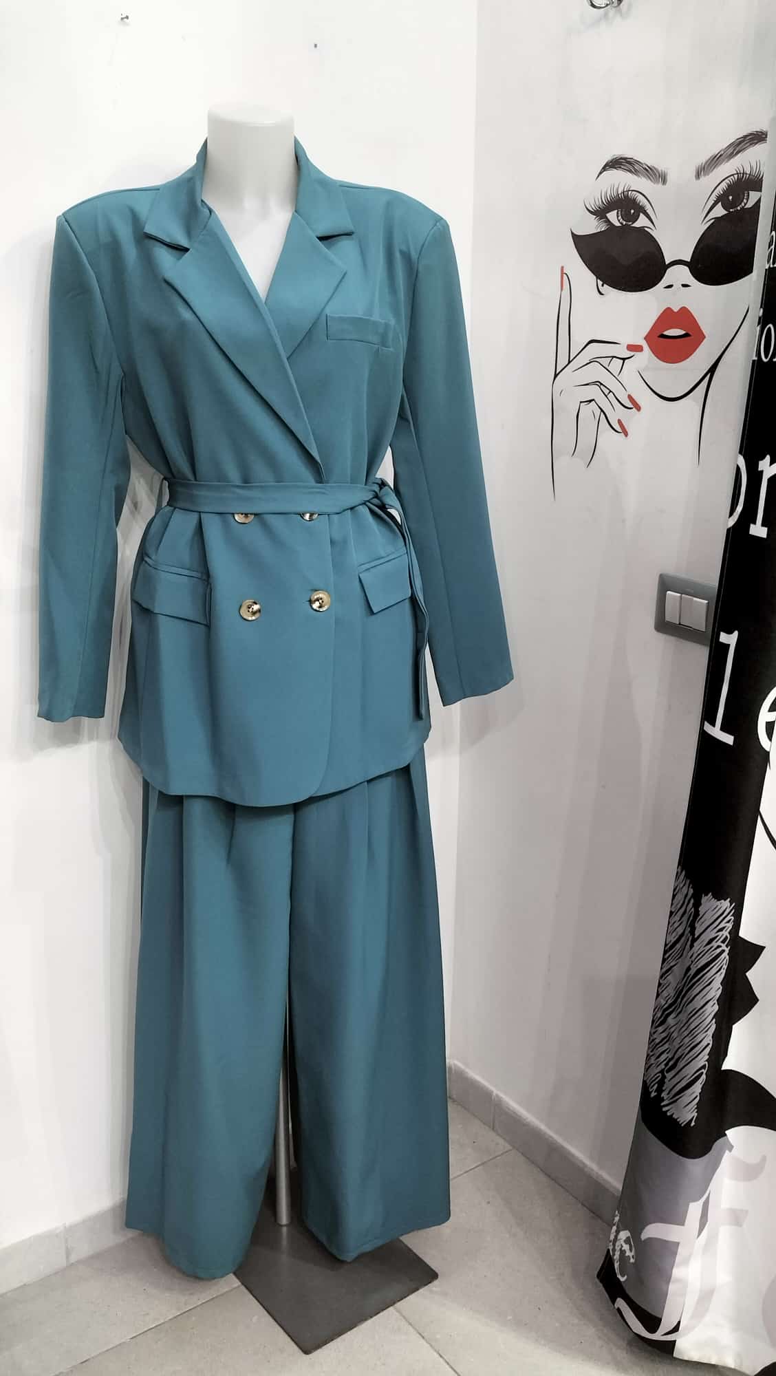 Tailleur Donna Elegante ,colore Ottanio