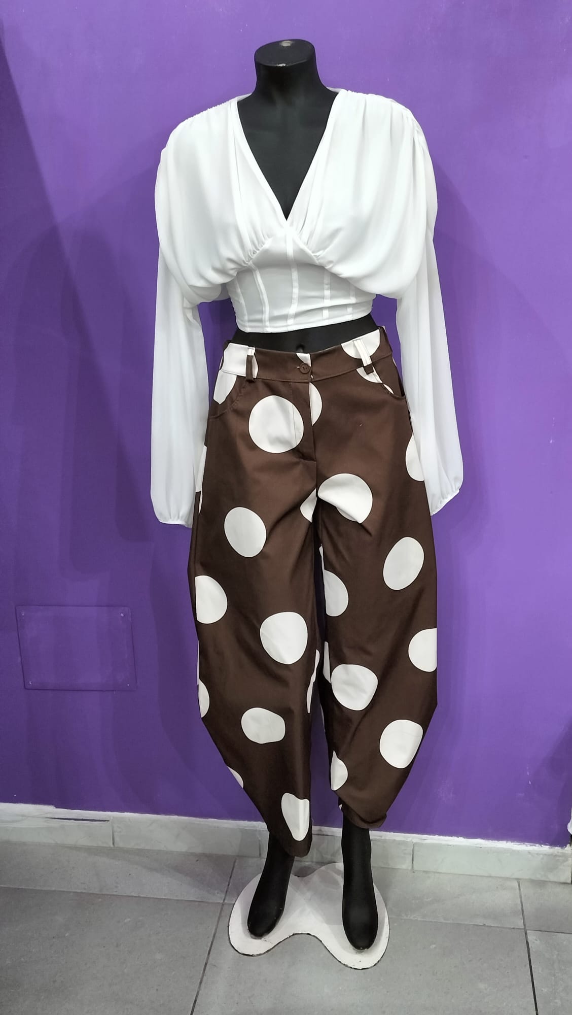 Pantalone Balloon a Pois
