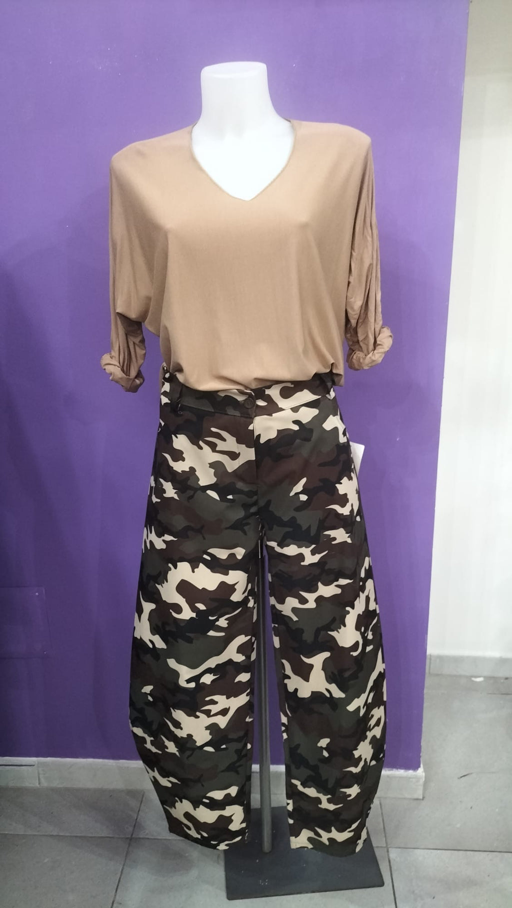 Pantalone Balloon Mimetico