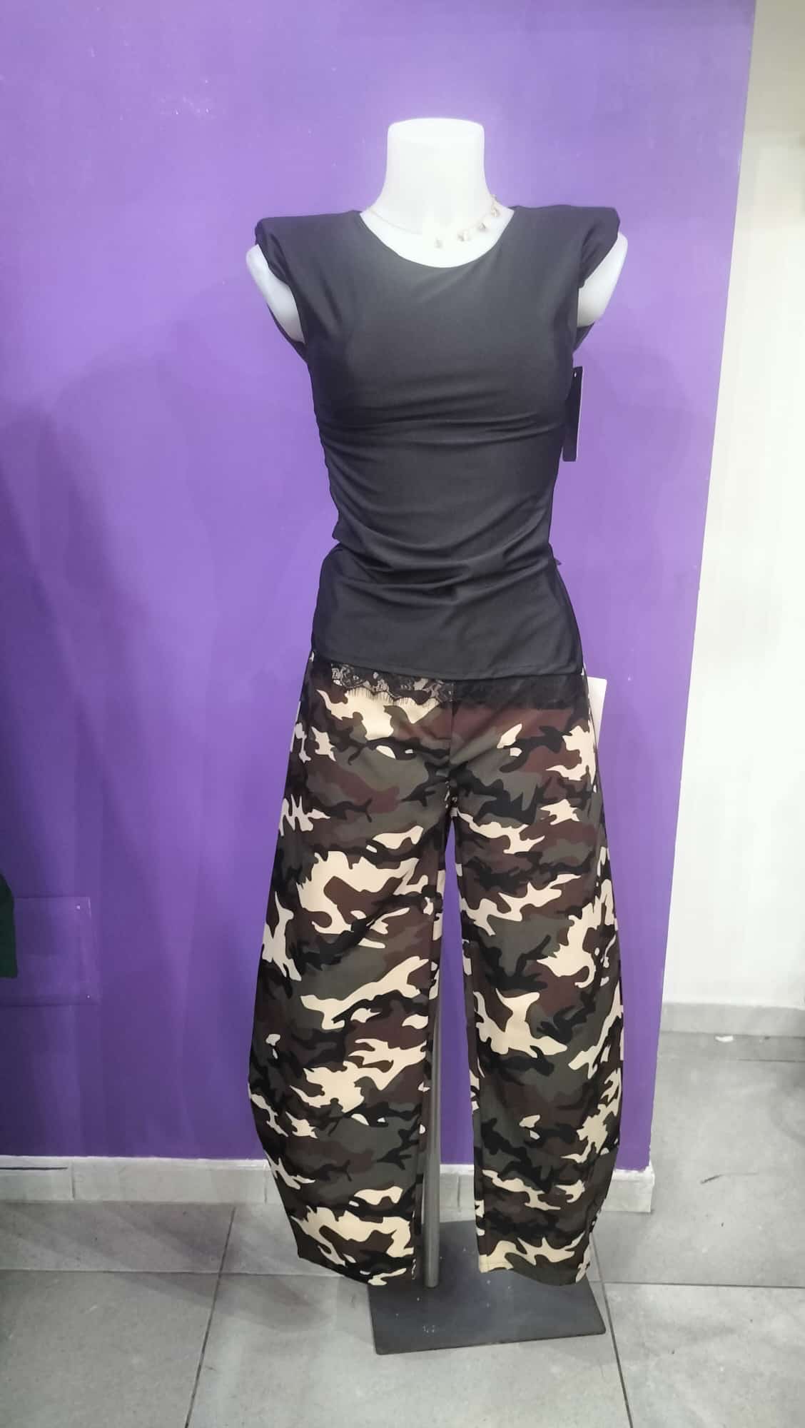 Pantalone Balloon Mimetico