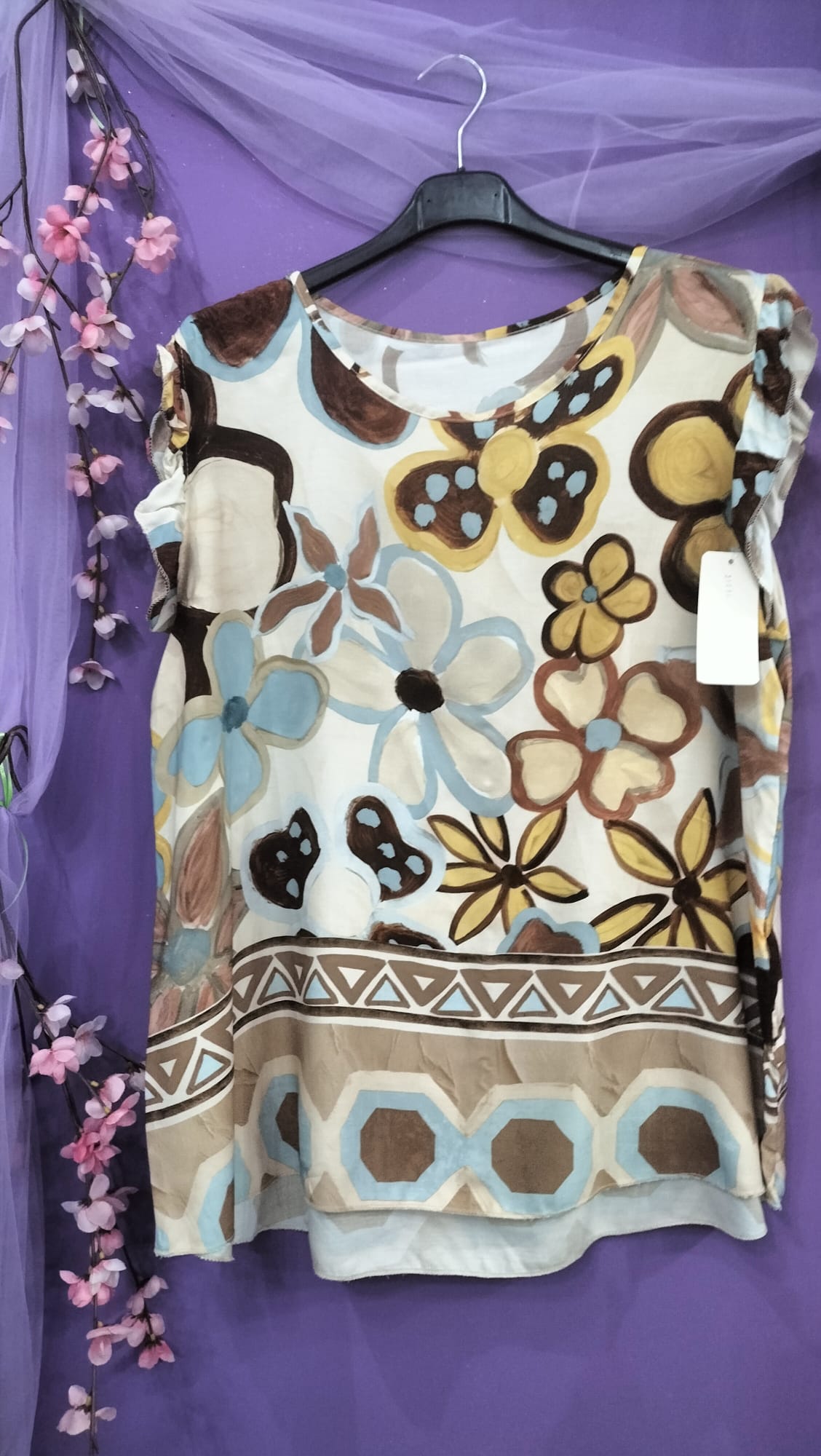 CASACCA /BLUSA OVERSIZE con STAMPA FLOREALE