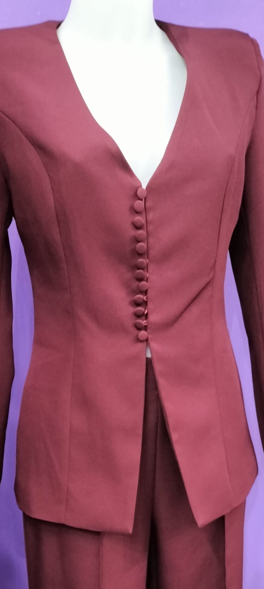 Tailleur Bordeaux ,Giacca dal Design raffinato e particolare, perfetto per eventi,cerimonie,serate