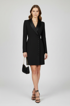 Blazer dress nero senza cintura