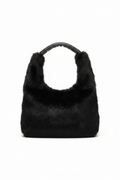 Borsa eco-fur nera studio