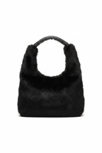 Borsa eco-fur nera studio