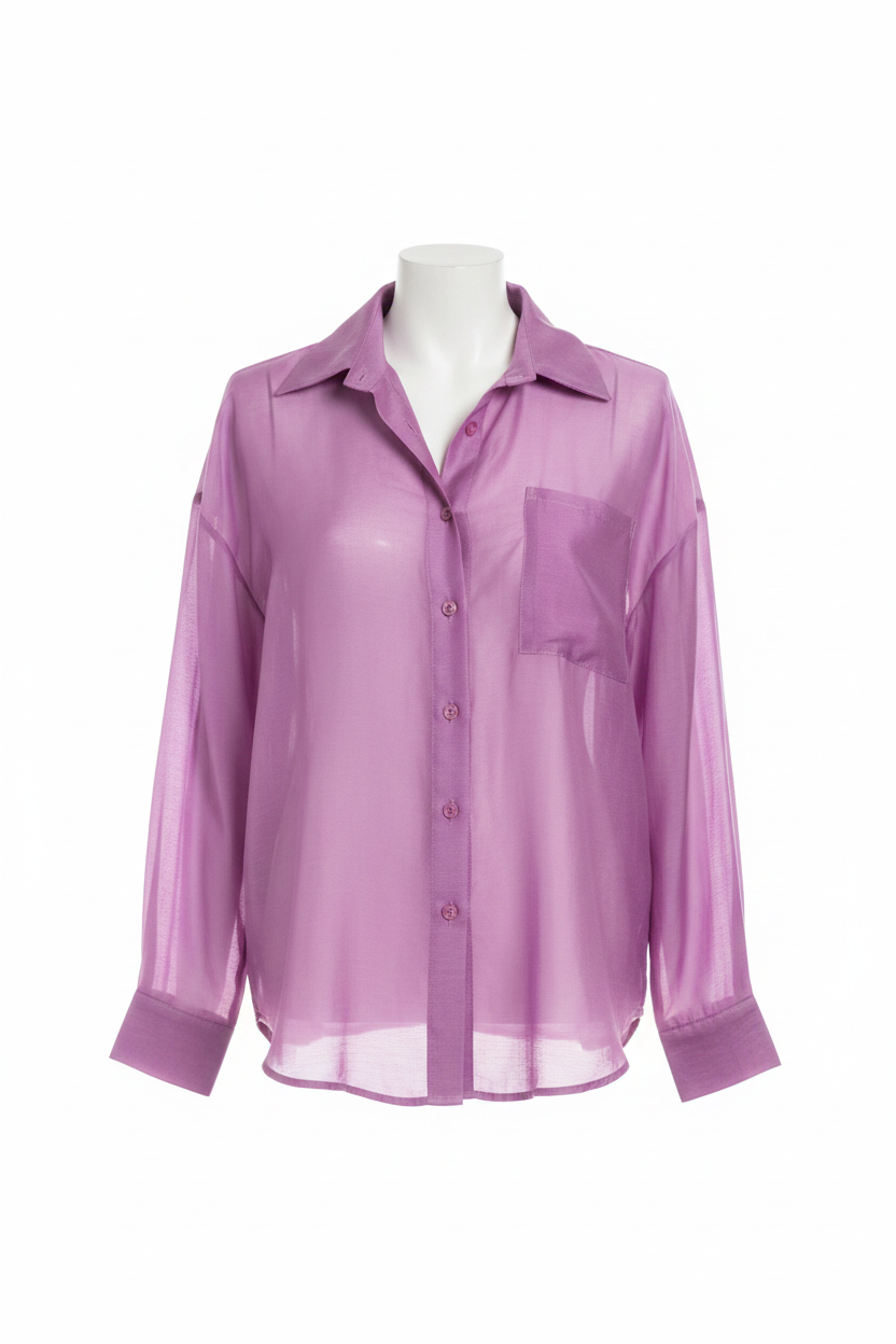 Camicia voile lilla