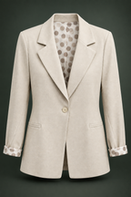 Giacca Clara beige con fodera a pois