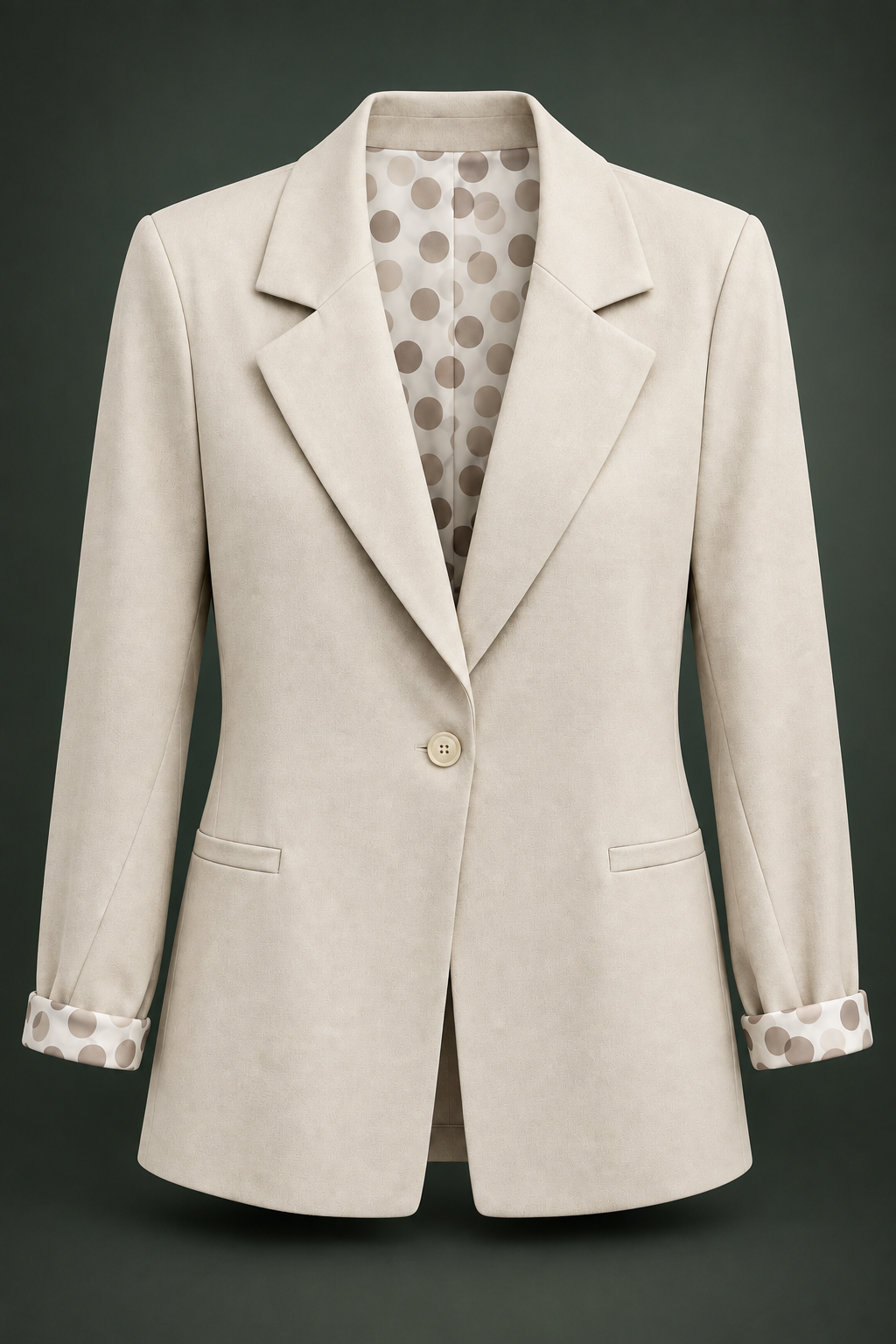 Giacca Clara beige con fodera a pois