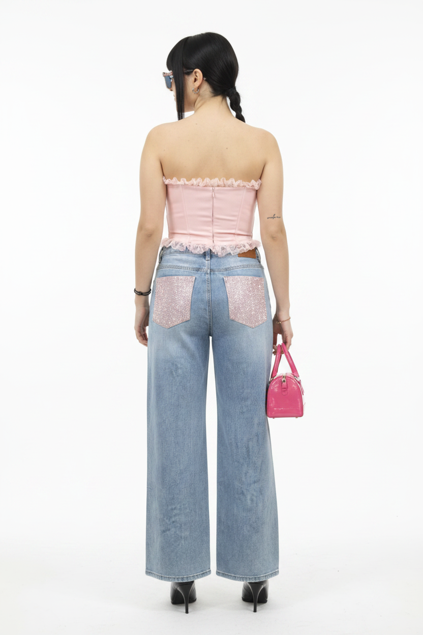 Jeans strass retro studio