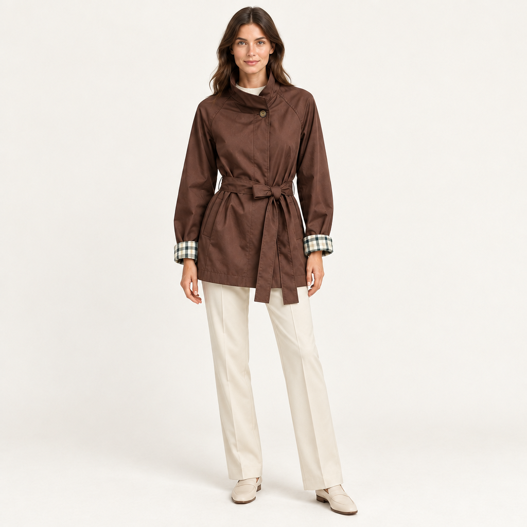 Trench corto con cintura