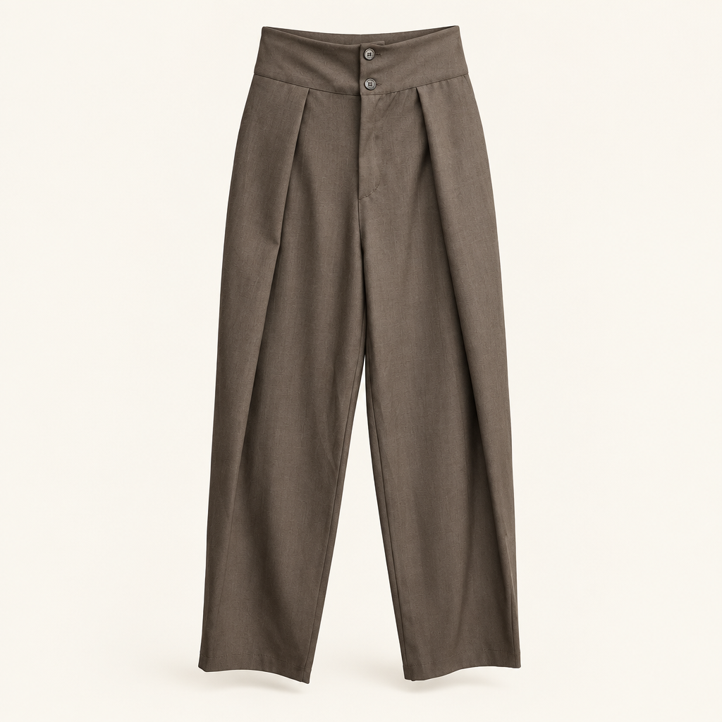 Pantalone marrone su sfondo chiaro