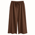 Pantalone oversize marrone con vita elasticizzata e gamba larga