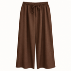 Pantalone oversize marrone con vita elasticizzata e gamba larga