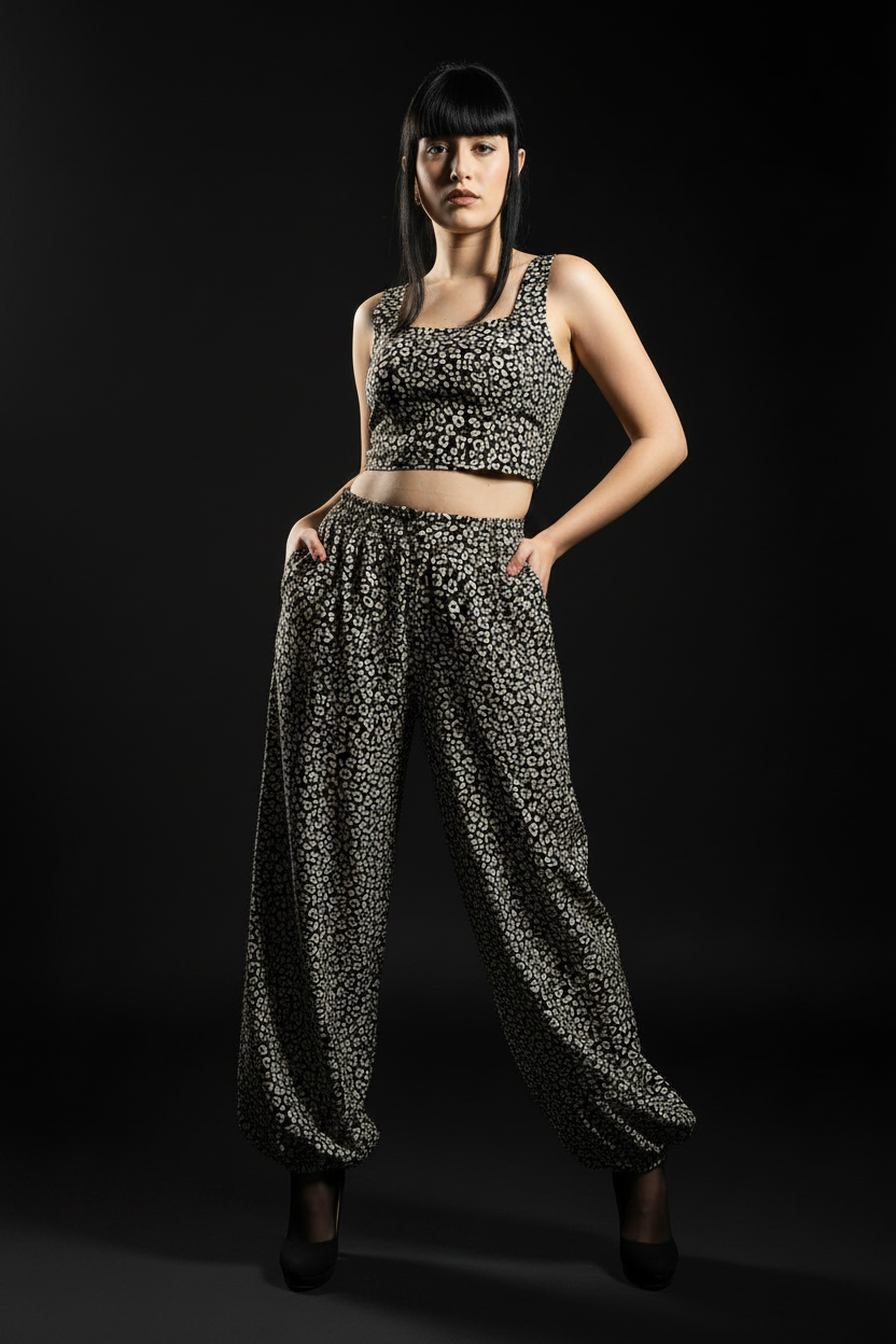 Set animalier top e pantalone