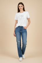 T-shirt strass con jeans